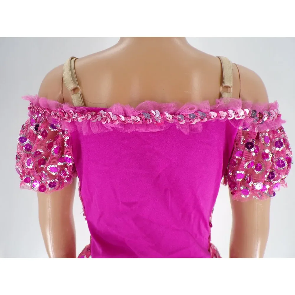 Pre-Owned Dance Costume Curtain Call E369 Small Child Hot Pink Jazz